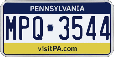 PA license plate MPQ3544