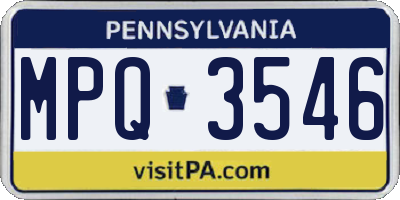 PA license plate MPQ3546