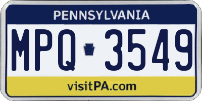 PA license plate MPQ3549