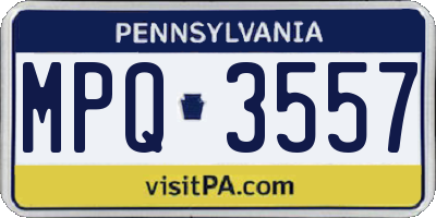 PA license plate MPQ3557