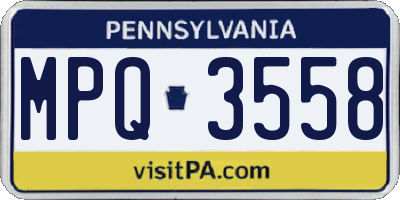 PA license plate MPQ3558
