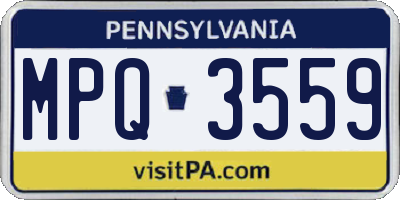 PA license plate MPQ3559