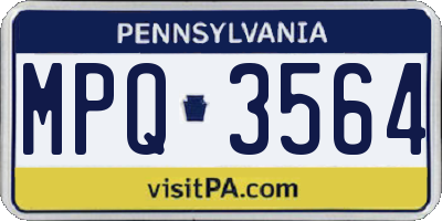PA license plate MPQ3564