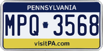 PA license plate MPQ3568