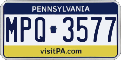PA license plate MPQ3577