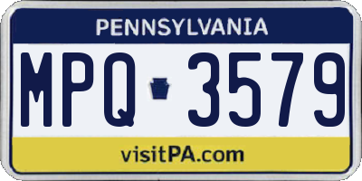 PA license plate MPQ3579