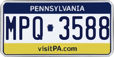 PA license plate MPQ3588