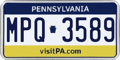 PA license plate MPQ3589