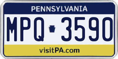 PA license plate MPQ3590