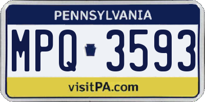 PA license plate MPQ3593