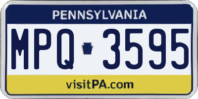 PA license plate MPQ3595