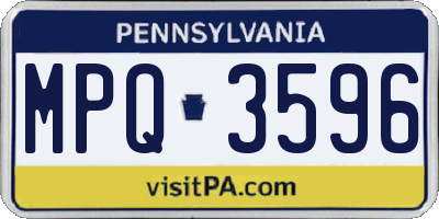 PA license plate MPQ3596