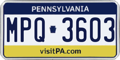 PA license plate MPQ3603