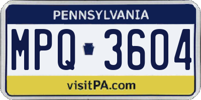 PA license plate MPQ3604