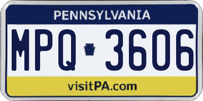 PA license plate MPQ3606