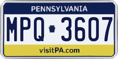 PA license plate MPQ3607