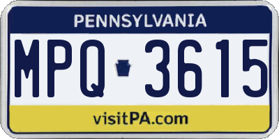 PA license plate MPQ3615