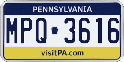 PA license plate MPQ3616