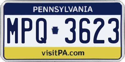 PA license plate MPQ3623