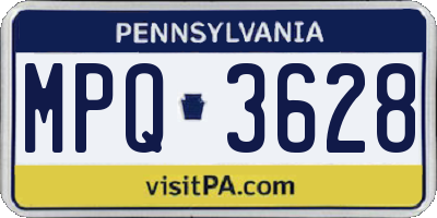 PA license plate MPQ3628