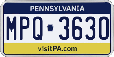 PA license plate MPQ3630