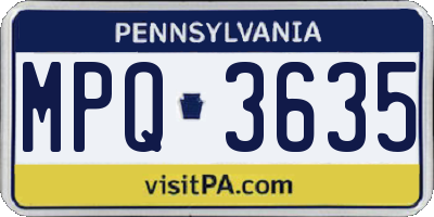 PA license plate MPQ3635