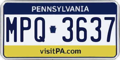 PA license plate MPQ3637