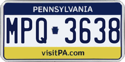 PA license plate MPQ3638