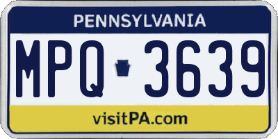 PA license plate MPQ3639