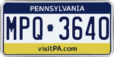 PA license plate MPQ3640