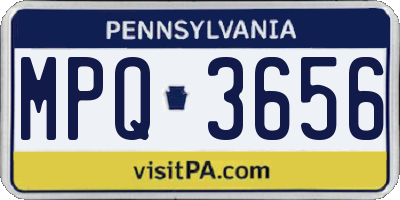 PA license plate MPQ3656
