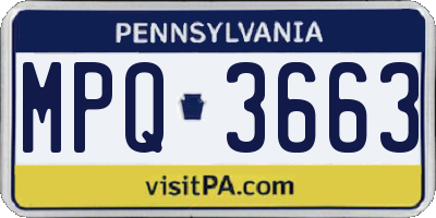 PA license plate MPQ3663