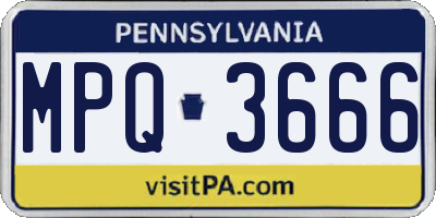 PA license plate MPQ3666