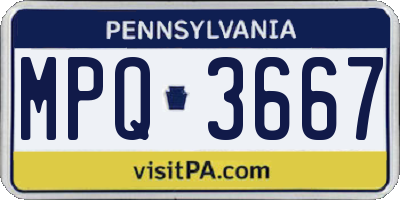 PA license plate MPQ3667