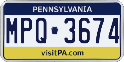 PA license plate MPQ3674