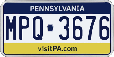 PA license plate MPQ3676