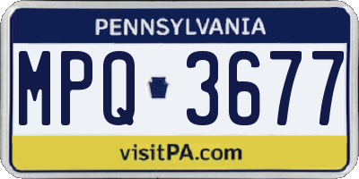 PA license plate MPQ3677