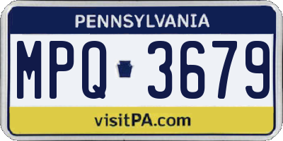 PA license plate MPQ3679