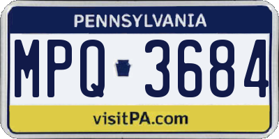 PA license plate MPQ3684