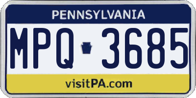 PA license plate MPQ3685