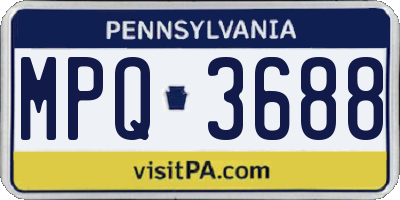 PA license plate MPQ3688