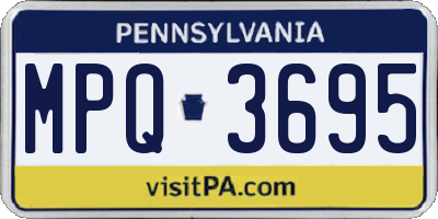 PA license plate MPQ3695