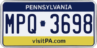PA license plate MPQ3698