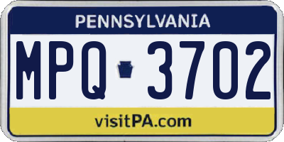 PA license plate MPQ3702