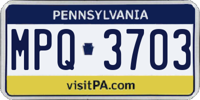 PA license plate MPQ3703
