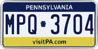PA license plate MPQ3704