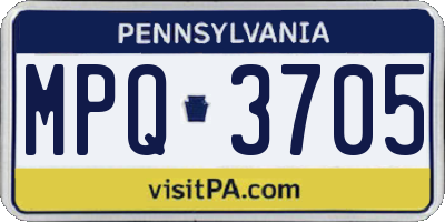 PA license plate MPQ3705