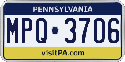 PA license plate MPQ3706