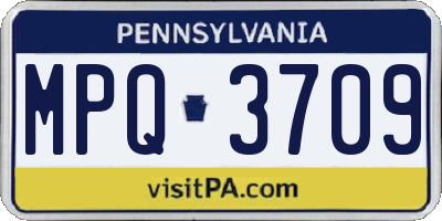 PA license plate MPQ3709