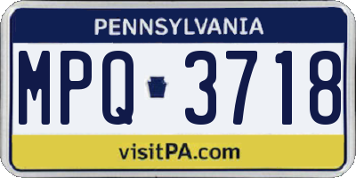 PA license plate MPQ3718